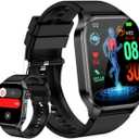 Smart Watch for Men Women with Bluetooth Calls, Blood Pressure Heart Rate Blood Oxygen Stress HRV Monitor Sleep Tracker, 150+ Sports Modes Fitness Tracker, IP68 Waterproof, Pedometer For Android/iOS (Black)