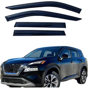 Window Visors Rain Guards for 2021-2025 Nissan Rogue S/SV/SL/Platinum | Smoke Tinted Window Wind Deflectors Vent Visors | Anti-UV & Noise Reduction | Easy Installation & Weatherproof Design