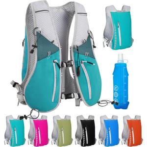 Hydration Running Vest for Women Men,Lightweight Breathable Reflective Hydration Pack with 500ml Water Bottle,Hydration Vest Pack Backpack for Hiking,Camping,Trail Running,Cycling,Race,Marathon (673RV-Emerald)