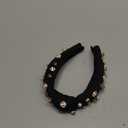 YARIEW Wide Knotted Jeweled Baseball Headband for Women Girls - Top Knot Sports Accessories for Game Day, Fan Mom, Halloween Gifts (Black)