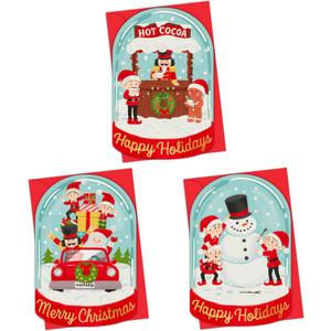 2 x Snow Globe Shaped Christmas Cards With Envelopes - Boxed Set of 24 Featuring 3 Unique Holiday Designs - 4 x 6