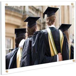 Kalami Acrylic Wall Mount Picture Frame Self Adhesive, No Drill Holes Floating Frameless Clear Photo Frame for Photographs Artwork Diploma Certificate or A4 Paper Size Document Display (1, 8.5 x 11 in)