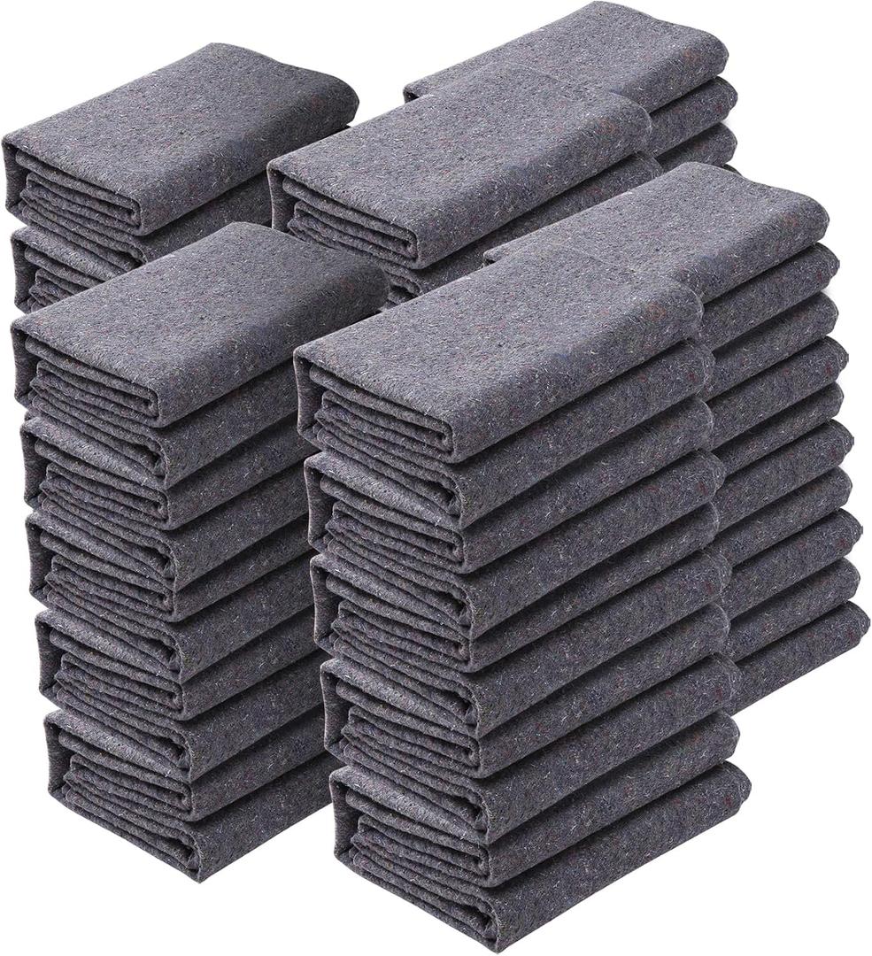 VEVOR Moving Blankets, 72" x 54", 21 lbs/dz Weight, 24 Packs, Professional Recycled Cotton Packing Blanket, Large Heavy Duty Shipping Mover Pads Perfect for Protecting Furniture, Floors, Appliances
