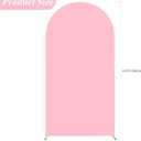 Putros Wedding Arch Cover 6.6FT Pink Spandex Fitted Round Top Chiara Backdrop Stand Covers for Wedding Birthday Party Decoration