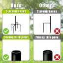 Shepherds Hooks for Outdoor 48 Inch Garden Bird Feeder Pole with 5 Prongs Base Adjustable for Hanging Flower Basket Plant Pot Solar Lantern Light Wind Chime Hanger for Wedding Decor 1 Pack