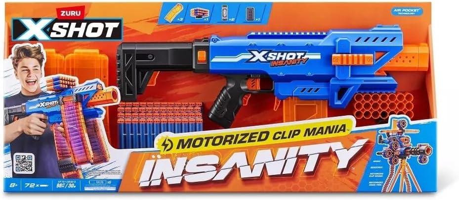 Zuru XSHOT Insanity Motorised Clip Blaster & 72 Darts