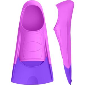 Gintenco Swim Fins, Kids Swim Training Fins for Lap Swimming, Travel Size Flippers with Mesh Bag, Silicone Swimming Fins for Kids Teens Adults Women Men Size M