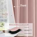 MIULEE 100% Blackout Curtains 90 Inch Long 2 Panels for Bedroom, Thick Luxury Faux Linen Black Out Curtain Room Darkening Back Tab Pleat Window Textured Drapes with Hooks for Living Room, Baby Pink