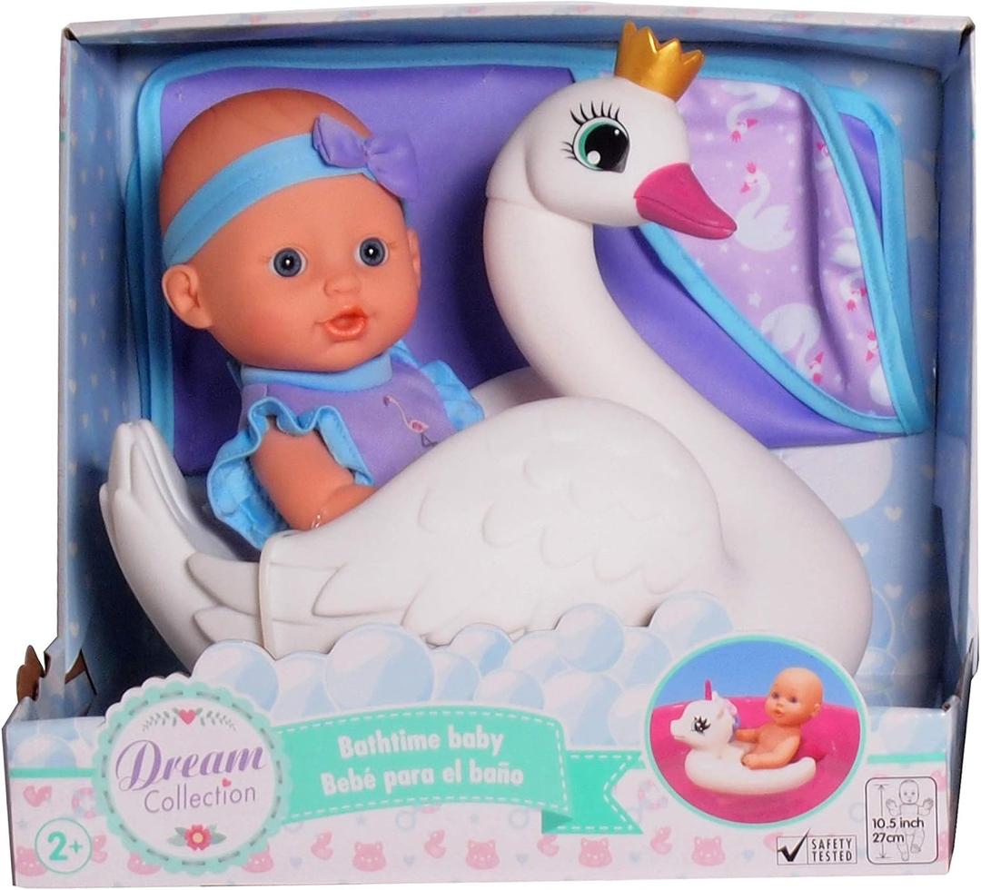 DREAM COLLECTION 10" Bath Time Baby Doll with Swan