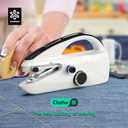 SnowVoice Handheld Sewing Machine,Two dear,Mini sewing machine,Easy to Use and Fast Stitch Suitable for Clothes,Fabrics, DIY Home Travel Electric Handheld Sewing Machine for Beginners(Milk White)