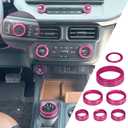 for Ford Maverick 2022 2023 2024 Interior Accessories Center Consoles AC Volume Headlight Switch Knob Button Cover Trim Aluminum 7pcs (Pink, for 2022 2023 2024 Maverick)