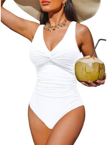 Holipick Women Tummy Control One Piece Swimsuit - Push Up Bathing Suit Full Coverage Slimming Swimwear, Size 24W