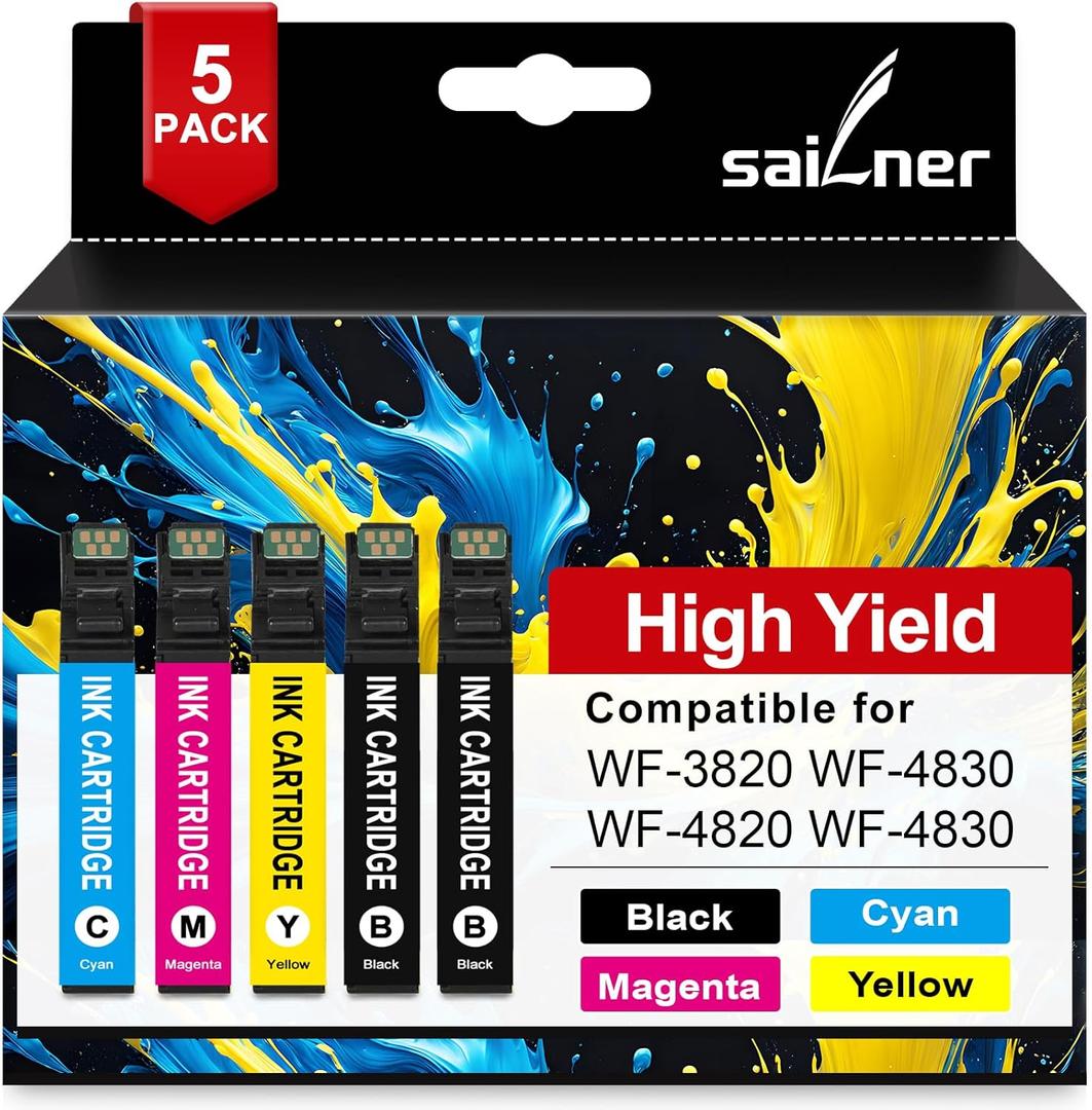 Remanufactured Ink Cartridge Replacement for Epson 822XL Ink Cartridges 822 XL T822 High Yield Latest Upgrade for Epson Workforce Pro WF-3820 WF-4830 WF-4820 WF-4830 WF-4833 Printer 822XL (5 Pack)