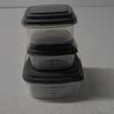 Fit & Fresh Montauk Lunch Containers, 9-3/4"H x 9-3/4"W x 6-13/16"D, Black/White