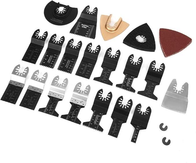 Oscillating Saw Blades, Universal Saw Accessories Saw Blades Kit, Oscillating Multi Tool Blades 26Pcs for Metal Plastics Wood