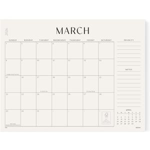 Jotsome Desk Calendar 2026-2027, Large Desk Pad Calendar From March 2026 to June 2027 22x17 inch, Desk Blotter Calendar for Home and Office, Easy Planning, Gift for the Holidays (Beige)