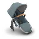UPPAbaby RumbleSeat V3 Second Lower Seat - Compatible with Vista V2 and Vista V3 - All-Weather Seat + Magnetic Buckle  Adapters Included - Callum (Stone Blue/Silver Frame/Sand Leather)