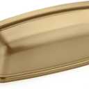 khtumeware 10 Pack 3 inch (76 mm) Drawer Pulls Champagne Bronze Cabinet Cup Pulls Cabinet Hardware Brushed Gold Kitchen Cabinet Handles Bin Cup Pulls for Kitchen cabinets.