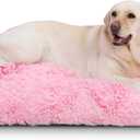 Vonabem XL Dog Bed Large Crate Pad, Washable Pink Pet Beds, Deluxe Plush Soft Crate Bed 42 inch, Dog Mats for Sleeping, Anti-Slip Kennel Pad 41 * 27 inch (41.0"L x 27.0"W x 2.0"Th)