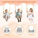 3-in-1 Toddler Swing Set, Indoor & Outdoor Baby Swing Heavy Duty Swing Set with Foldable Metal Stand for Aged 6 Months to 10 Years Old, Easy to Assemble and Store (White)