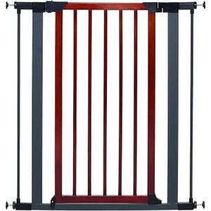 MidWest Homes for Pets 39-Inch Tall Pet Gate with Textured Graphite Frame and Decorative Wood Door, Expands to 38 Inches Wide, Includes 3-inch Extensions