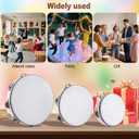 3 Pack Tambourine for Adults Hand Held Wood Single Row Tambourine Metal Jingles Musical Educational Instrument Rhythm Percussion for KTV, Party, Church (6 Inch+8 Inch+10 Inch)