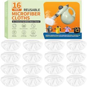 16 Pack Steam Cleaner Attachments Compatible with Bissell Steam Shot, Wagner, McCulloch, Comforday, PurSteam, etc -Reusable Washable Microfiber Steam Cloth Accessories for Handheld Steam Cleaner