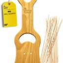 Premium Wood Grill Scraper - Wooden BBQ Grill Scraper, Barbecue Cleaner Tool, Enjoy Safe & Bristle Free Barbecue for Outdoor Grill |Includes 12" Bamboo Skewers (100 Pcs)