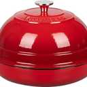 VORRINGARD Cast Iron Enameled Dutch Oven Pot with Lid for Bread Baking, Bread Oven, 6 Quart, Red