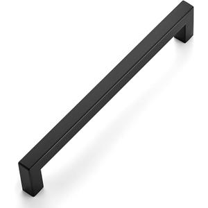 Ravinte 1 Pack 7-1/2 Inch Kitchen Square Cabinet Handles Matte Black Pulls Black Drawer Pulls Kitchen Cabinet Hardware for Cupboard Drawer Handles