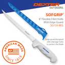 Dexter Outdoors 8" SOFGRIP Flexible Fillet Knife | Includes Edge Guard | High-Carbon American Stainless Steel Blade | Resists Corrosion | Comfortable, Slip-Resistant Handle | Made in USA