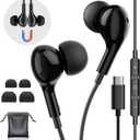 USB C Headphones for iPhone 17 Air 16 Wired Earphones for Samsung Galaxy S24/S23/S22/S25/S26 Ultra for iPhone 15 Pro Wired Earbud with Mic Stereo Noise Cancelling Type C Earbuds for Pixel 9/Oneplus 12