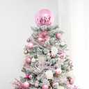 Pink Christmas Tree Topper 8 Inch Mirror Disco Ball Tree Topper, Cool and Fun Disco Ball for Xmas Tree Decorations, Ideal for DJ Club, Party, Wedding and Home Dcor