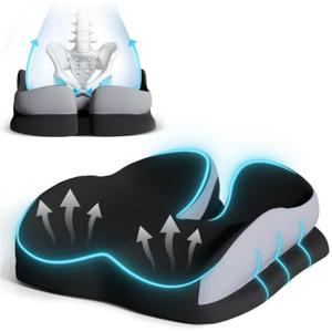 Seat Cushions for Office Chairs Wheelchair Cushion for Long Sitting Back PainMemory Foam Seat Car Computer Desk Chair CushionCoccyx Cushion for Tailbone Pain Relief Cushion Office Chair Black