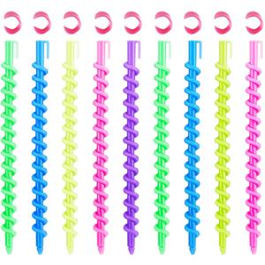 WILLBOND 40 Pieces Spiral Perm Rods Heatless Waves Hair Rollers Plastic Spiral Curl Rods Perm Wave Curlers Sticks Kit for Long Medium Short Natural Hair Women Styling Barber Hairdressing Salon Tool (1 Count (Pack of 40))