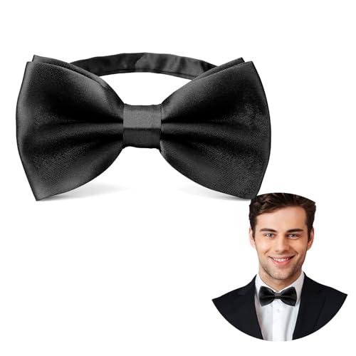 Pack of 3 Yetuab Black Bow Ties for Men,Bowtie,Father's Day Gift Present,Bow Tie for Wedding,Bowtie for Bridegroom,Bowties for Halloween Cosplay Costume Party and Formal Events for Men Adult Boy