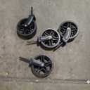 Collapsible Wagon Cart with Wheels Foldable - Folding Utility Heavy Duty Wagons Carts for Grocery Sports Garden Shopping Camping Wheelbarrows (Black, 120L)