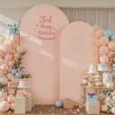 Nude Arch Covers Set of 2-7.2 and 6ft Nude Arch Backdrop Cover Spandex Wedding Balloon Arch Stand Covers for Baby Shower Birthday Party Bridal Shower Photo Arch Covers Stretchy Backdrop