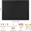 2PCS Black Bulletin Boards Cork Board with Felt, 15"x11" Small Display Pin Board Vision Board for Walls, Jewelry, Notes, Collection, Photos, Office, Wood Framed(Black) & Felt(Black), 2p