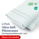 King Pillow Cases Set of 2 - Ultra Soft Hotel Quality Pillowcase Covers - Comfy, Cozy & Wrinkle Free - Shrinkage, Stain and Fade Resistant - Machine Washable Pillow Protectors - 2 Piece Set - Ice Blue