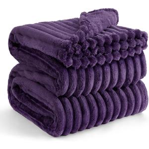 Bedsure Purple Fleece Blanket for Couch - GentleSoft Cozy Soft Blankets for Women, Cute Small Throws for Girls, 108x90 Inches