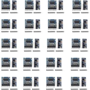 QIACHIP 20 Sets RX480E 433MHz RF Wireless Transmitter and Receiver Module + RF 433MHz Copper Spring Antenna Kit, High Frequency Super Regenerative Transceiver Module for Arduino Burglar Alarm