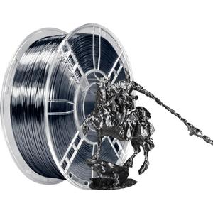 Iboss 3D Printer Silk Filament, Shiny Silk PLA Plus Filament 1.75mm, Smooth Silky Surface, Great Easy to Print for 3D Printers, Dimensional Accuracy +/- 0.02mm, Silk Iron Black 1KG