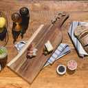 PICNIC TIME Monogram - B - Personalized Artisan 24" Acacia Charcuterie Board with Raw Wood Edge, Cheese Board, Serving Platter, (Acacia Wood)