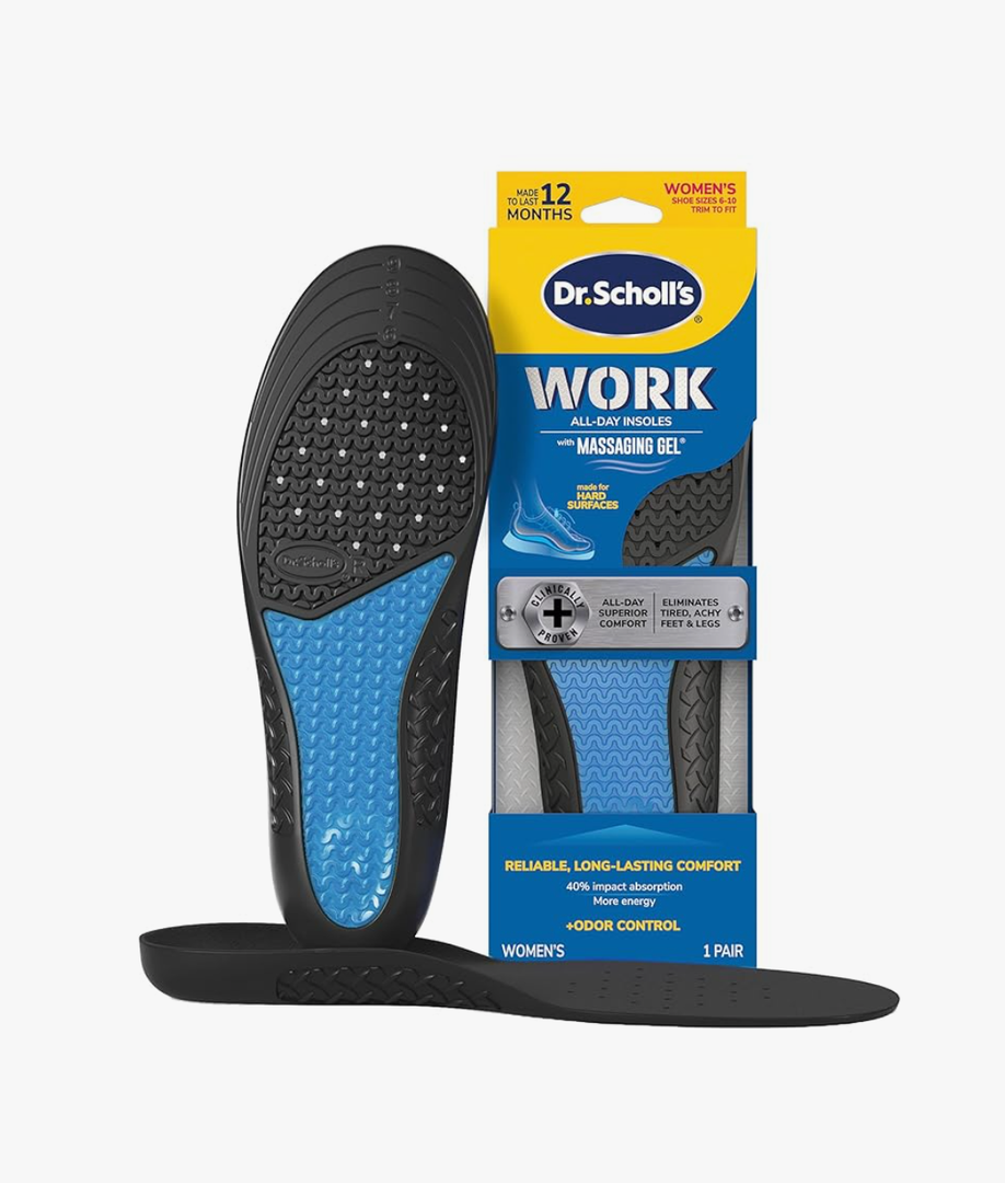 Dr. Scholl's Work All-Day Superior Comfort Insoles with Massaging Gel - Designed for Men & Women with Hard-Working Feet, Eliminates Sore Muscles and Tired Legs, Arch Support Inserts with Odor Control (size: women's 6-10)