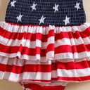 Noubeau Toddler Baby Girl 4th of July Dresses Independence Day Outfit Kid American Flag Stars Stripes Patriotic Dress Clothes