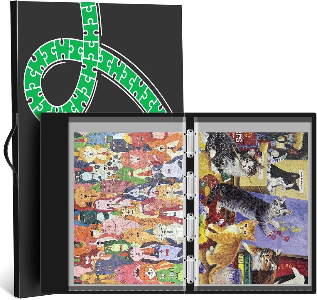 Nariolar 1000-Piece Puzzle Storage Folder | Portable Large Jigsaw Puzzle Organizer with 15 HD Pockets, Holds 30 Puzzles, Dustproof & Protective Accessory, X-Large