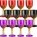 Sliner 12 Pcs Halloween Skull Claw Goblet Cup 10 oz Gothic Skull Goblet Skeleton Design Cup Creepy Claw Mug for Halloween Party Bar Fancy Haunted House Martini Drinking KTV Store (Gold Hand)