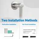 Shower Slide Bar Adjustable Handheld Shower Head Holder Wall Mount - 30inch All-Metal Shower Head Slide Bar Compatible with Bathroom Drill Free Glue Installation - Brushed