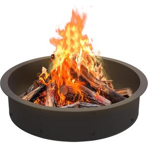 Fire Pit Ring, 46-Inch Outer/43-Inch Inner DIY Fire Pit Insert for Outside Wood Buring, Heavy Duty Matel Steel Campfire Ring for Garden, Yard, Patio, Camping